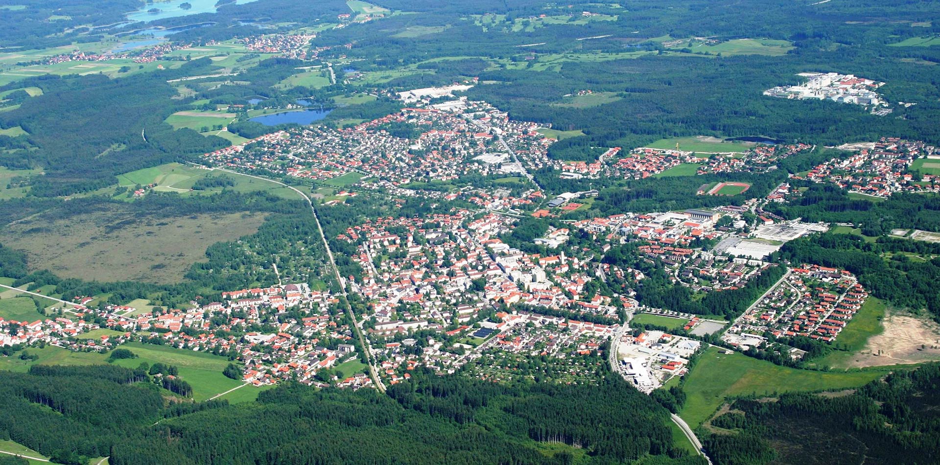Luftbild der Stadt Penzberg